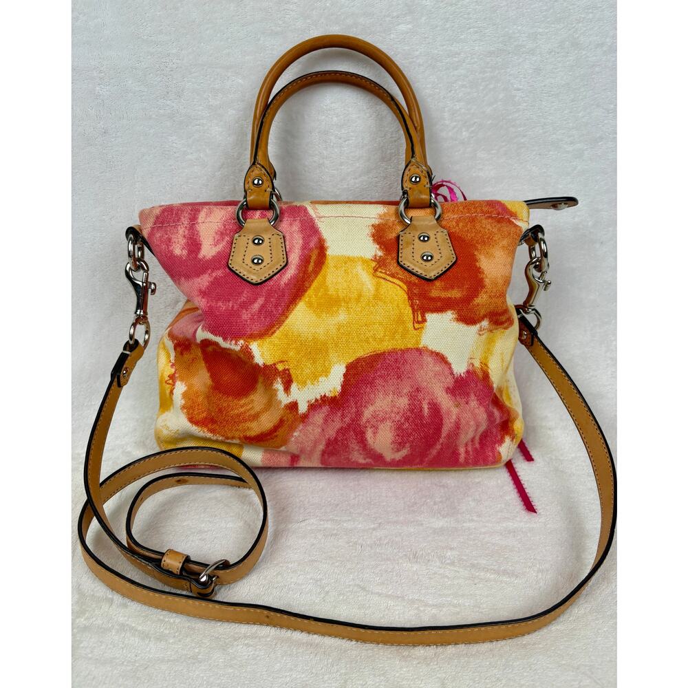 Coach Ashley Multicolor Floral Satchel in Durable Canvas with Leather Trim - Picture 5 of 15